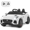 Image de Voiture Électrique Enfant Jaguar F-type SVR avec Télécommande Lumières LED / Lecteur MP3 Port USB Démarrage Progressif Blanc