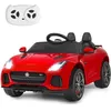 Image de Voiture Électrique Enfant Jaguar F-type SVR avec Télécommande Lumières LED / Lecteur MP3 Port USB Démarrage Progressif Rouge