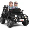 Image de GOPLUS Voiture Tout-terrain Électrique 2 Places pour Enfantavec TélécommandeLumières LED Musique3 Vitesses Réglables Noir
