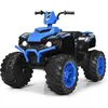 Image de COSTWAY Quad Électrique 12V pour Enfants 3-7 Ans avec Lumière Musiques et Histoires 104x67x74cm pour Différents Terrains Bleu