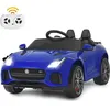 Image de Voiture électrique pour enfants - COSTWAY - Jaguar 12V/45 - Télécommande 2.4G - MP3 USB TF - Bleu