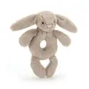 Image de Bashful Beige Bunny Ring Rattle 2 cm x 8 cm x 18 cm