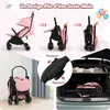 Image de GIANTEX Poussette PliablePliage en 1 Clic avec Double Frein Dossier RéglableLandau avec Ceinture de Sécurité à 5 pointsRose