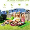 Image de Balançoire Rectangulaire 150x80CM-GIANTEX-Charge 315KG-Cordes Réglables 100-180CM Balançoire Nid dOiseaux Tissu Oxford Vert