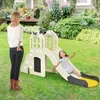 Image de GOPLUS Toboggan pour Enfants 6 en 1 avec Rail de ProtectionPédale Détachable/Mur d’Escalade/Tunnel/Panier de