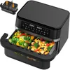 Image de Air Fryer Dual Zone 11 L Friteuse Airfryer 2950 W avec séparateur amovible écran tactile 8 en 1 compatible lave-vaisselle
