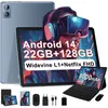 Image de Tablette Tactile 10.1 IPS-1280*800 HD Android 14 22Go+128Go/1TB TFWidevine L1/Netflix HDOcta-core8000mAhWiFi5GClavier