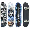 Image de Skateboard - 79x20cm - 4 roues en PU - Motif de feu bleu