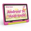 Image de Tablette enfant 10 pouces Android 14 pour les enfants de 3 à 12 ans contrôle parental 14GB+64GB de stockage (TF Expand 1TB) Rose
