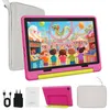 Image de Tablette Enfant 10 Pouces 14Go + 64Go + 1To TF 5000 mAh Wifi Contrôle Parental avec Kid-Proof Étui Rose et Sac dordinateur