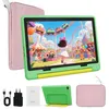 Image de Tablette Enfant 10 Pouces 14Go + 64Go + 1To TF 5000 mAh Wifi Contrôle Parental avec Kid-Proof Étui Vert et Sac dordinateur