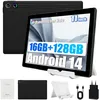 Image de Tablette Tactile 11   Octa-Core avec Support Blanc 16 Go + 128 Go HD 1280 x 800 Caméra 5 MP + 8 MP WiFi 6 BT 5 6800 mAh Noir