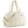 Image de Sac de sport pour femme sac de voyage avec poche pour objets mouillés sac de week-end léger et résistant à leau- Blanc