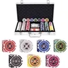 Image de GOPLUS Mallette de Poker avec 300 Jetons2 Jeux de Cartes en Plastique5 Dés1 Bouton DealerEtui en Aluminium Jeu de Casino
