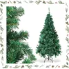Image de GOPLUS Arbre de Noël Sapin de Noël Artificiel 210cm Vert Pied en Métal la Fête de Noël Maison Cour en PVC Support en Fer