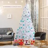 Image de GOPLUS 210 CM Sapin de Noël Artificiel avec Socle en Fer Branches Touffues Décoration de Noël 4 Tailles au Choix Blanc
