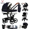 Image de Poussette bebe Magic ZC Pousette Cuir PU imperméable Poussette 3 en 1 Poussette trio Poussette combinées Grand espace de rangement
