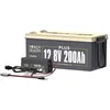 Image de Power Queen Batterie Lithium 12V 200Ah PLUS Batterie LiFePO4 2560Wh - BMS 200A & 146V 20A Chargeu r de Batterie au Lithium
