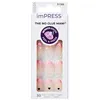 Image de KISS Romance Set de 30 Ongles Artificiels Courts - Manucure Française Rose avec Coeurs Auto-Adhésifs - Tenue 7 Jours