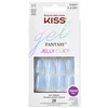Image de KISS Gel Fantasy Lot de 28 ongles artificiels M FJC03C - Colle gel rose lime bâton de manucure inclus