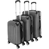 Image de 3-en-1 Set de 3 Valises Rigides en ABS-4 Roues Pivotantes à 360°-20 / 24 / 28-Gris Foncé