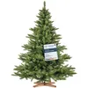 Image de FairyTrees Sapin de Noël Artificiel 180 cm NORDMANN Arbre de Noël avec Support en Bois Sapin avec Tronc Vert Made in EU