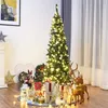 Image de GOPLUS Sapin de Noël 195CM Lumineux-708 Branches Touffues+250 LED-Aiguilles en PVC-Ouverture Parapluie & Automatique