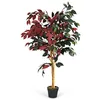 Image de Plante Artificielle Figuier Feuilles Luxuriant - COSTWAY - H 120CM - Déco. Intérieur et Extérieur