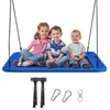Image de DREAMADE Balançoire Nid d’Oiseau Rectangulaire Enfants avec Hauteur Réglable 100 - 180CM et Siège Spacieux Max 150KG Bleu