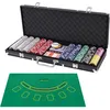 Image de DREAMADE Malette Professionnelle de Poker Coffret de Poker en Aluminium avec 500 Jetons Laser 2 Paquets de Cartes 5 Dés&Tapis