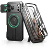 Image de DEXNOR Coque Magnétique pour iPhone 17 Pro Max avec 2 Cadre Avant Protection Décran Intégrée et Béquille Noire