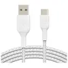 Image de Belkin Câble USB-C vers USB-A tressé (Blanc) - 15 cm