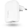 Image de BELKIN CHARGEUR SECTEUR DOUBLE PORT 37W 25W USB-C PD PPS + 12W USB-A B
