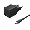 Image de Belkin BoostCharge Chargeur secteur USB-C (25 W) + Câble USB-C vers USB-C - Noir