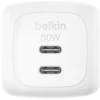 Image de Belkin BoostCharge Pro Chargeur secteur GaN deux ports USB-C - 50W - Blanc