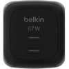 Image de Belkin BoostCharge Pro Chargeur secteur GaN deux ports USB-C 67W - Noir
