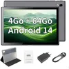 Image de Tablette Tactile Tibuta 10 Pouces Android 15 8 Go RAM + 64 Go ROM (Extensible à 128 Go) Quad-Core Batterie 5000 mAh avec Boîtier