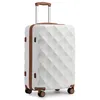 Image de British Traveller Valise Cabine à Roulettes Pivotantes 53x35x21cm Valise de Voyage avec 4 Roulettes et Serrure TSA 34L Crème