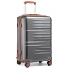 Image de British Traveller Valise Cabine 54x36.5x21.5cm Valise Rigide Trolley en ABS+PC Valise de Voyage avec roulettes et Serrure TSA Gris