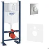 Image de Grohe - Pack WC Bâti autoportant Rapid SL avec Plaque Skate Air chromée et Set disolation phonique (39145000-2)