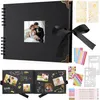 Image de Album Photo 80 Pages Noir Scrapbooking Album 295 X 21Cm Livre Scrapbooking Avec 6 Stylos Métalliques Pour 160 Photos (Noir)