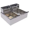 Image de Friteuse électrique professionnelle - double réservoir - 5000W - 60 ° C - 200 ° C température réglable - avec 2 tamis