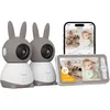 Image de 2K/3MP 5 Babyphone 2 Caméra BebePTZ 360° Baby Phone Vidéo Visiophone avec Alertes Intelligentes/Vision Nocturne/Suivi