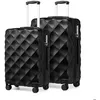 Image de Kono Set de 2 Valises de Voyage Rigide Bagage Cabine à Main (53+61cm) Ultra Légere à 4 roulettes avec Serrure TSA Noir