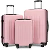 Image de Kono Set de 3 Valises (54.5/64.5/74.5cm) Valise de Voyage Rigide en ABS à 4 roulettes Ultra Léger Trolley avec Serrure TSA Rose