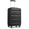 Image de Kono Valise Moyenne 65x43.5x25cm Bagage Valise de Voyage ABS+PC Rigide Ultra Légère Trolley avec 4 roulettes et Serrure à TSA Noir