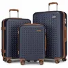 Image de Kono Set de 3 Valises de Voyage 55+65+75cm Bagage en ABS+PC Valise Rigide Trolley Légère Bagage 4 roulettes avec Serrure TSAMarine