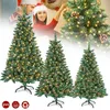 Image de Sapin de Noël - LILIIN - 1 8m - Arbre Auto avec LED Blanc Chaud - Effet Neige - PVC