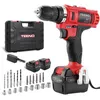 Image de Perceuse-visseuse sans fil TEENO 21V - 2 batteries Lithium-Ion - 2 vitesses - 22 accessoires