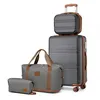 Image de Kono Set de 4 Valise de Voyage 51.5x38x21cm Rigide Cabine & Portable Vanity Case + Pliable Sac de Voyage Trousse de Maquillage